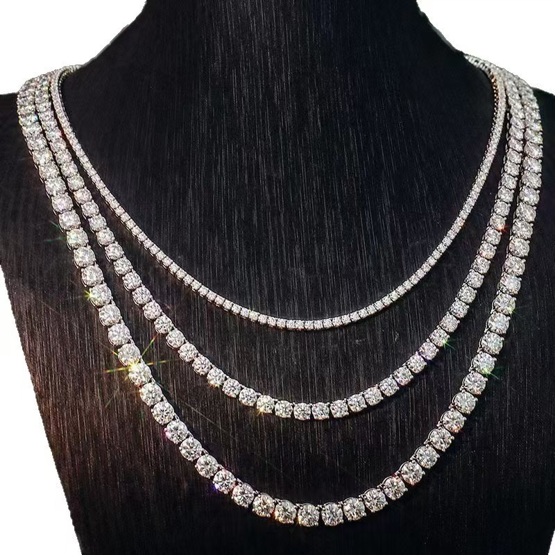 Moon Ice Chain Diamond Cut Rose Gold White Gold Plated Two Tone Silver 925 Hip Hop Mens Necklace Custom New Design Jewelry