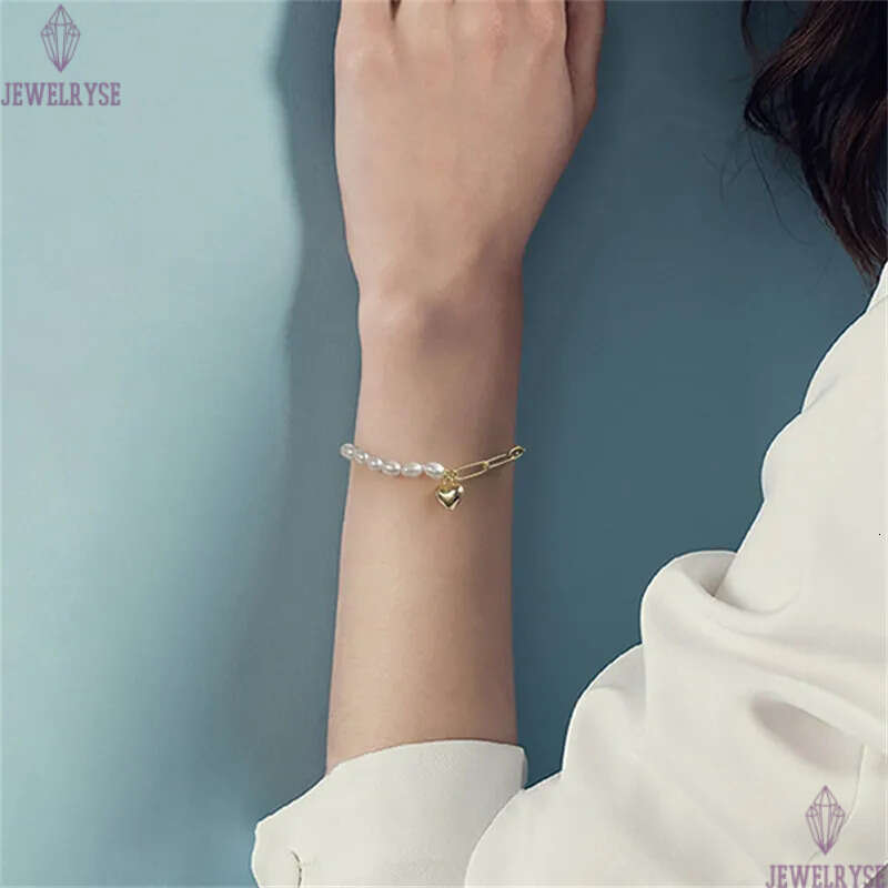 love heart gold bracelet designer woman natural pearl luxury s925 sterling silver link chain charm bracelets womens chains jewelry birthday valentines