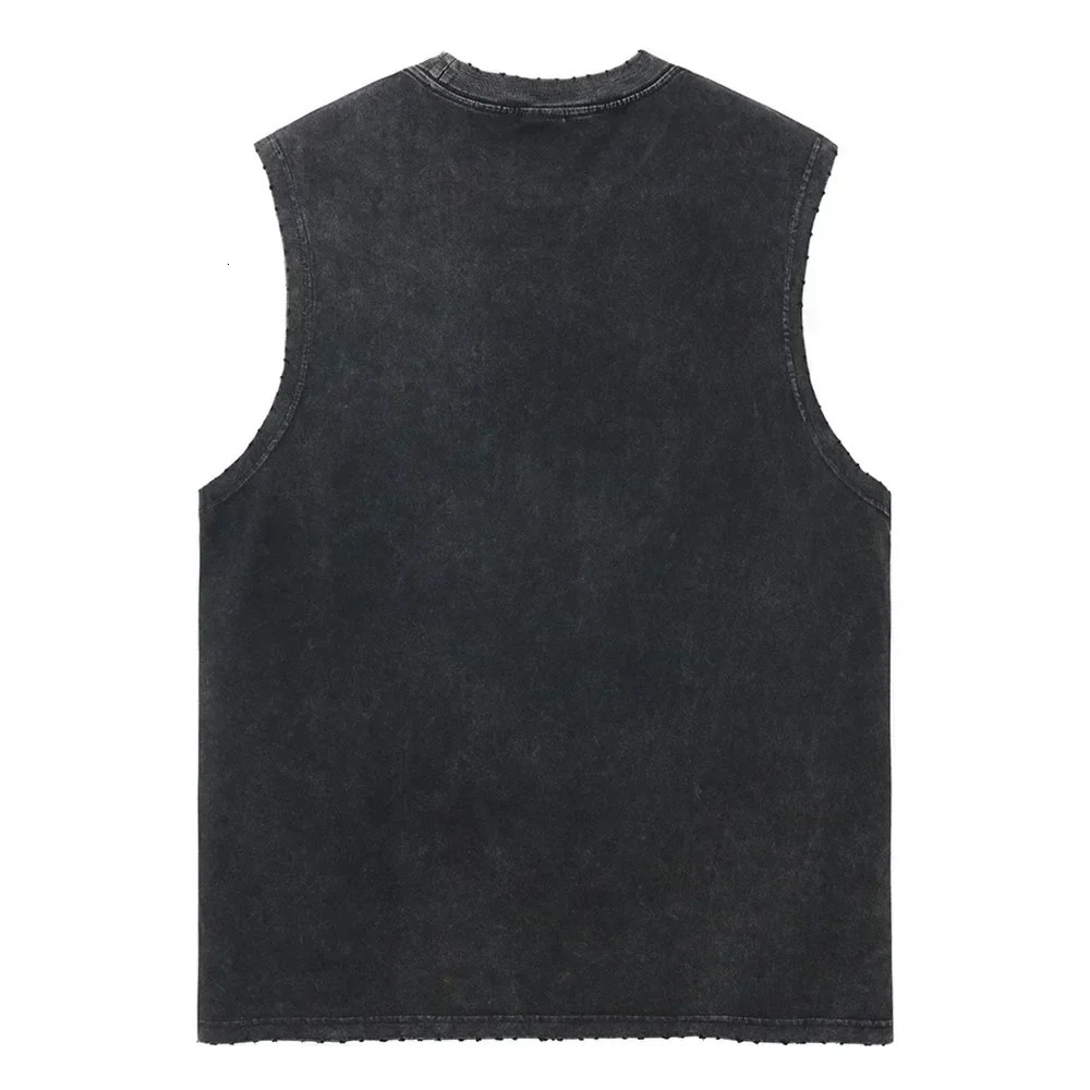 Gothic Punk Painting Print Tank Tops Hip Hop Oversized Cotton Streetwear T Shirt Custom Tanks Tops Men Washed Vest Men Clothing 251205