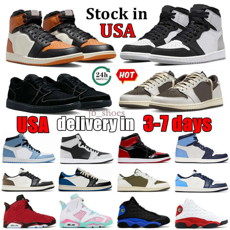 Designer Mens 6 6s s 1 1s 13s Basketball Shoes University Blue UNC Lucky Green Black Cat Hyper Royal Mocha Olive Bred Women Sneakers Sports Ourdorr Trainers Size 36-47