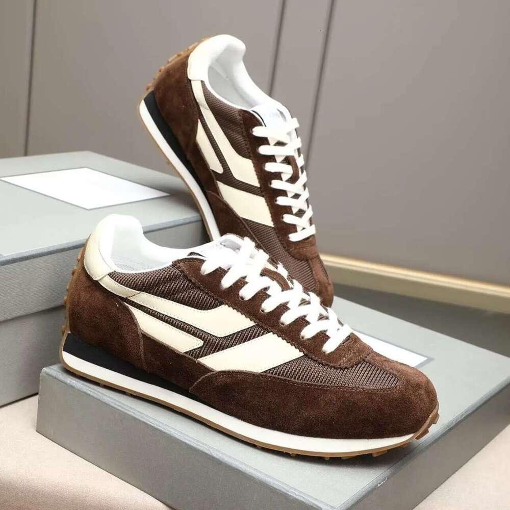 Low-top Suede & Mesh Leather flat Trainers Mick Sneakers designer Mens shoe Rubber Sole Runner office formal Sport running Party Dress athletic Casual outdoor shoes