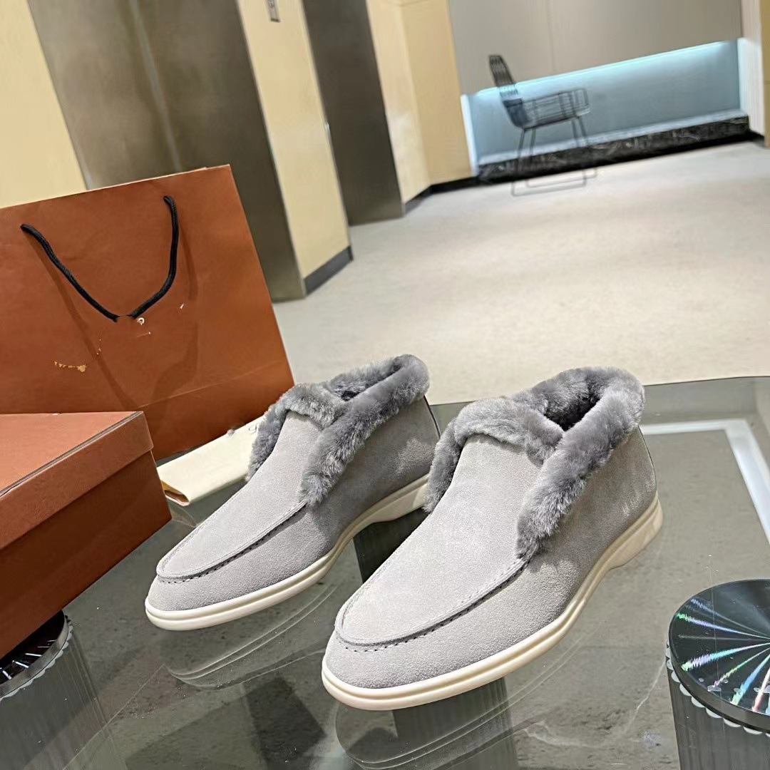 Free shipping Suede Fleece-Lined Loafers Warm Cozy Daily Casual Comfort Shoes Warm footwear