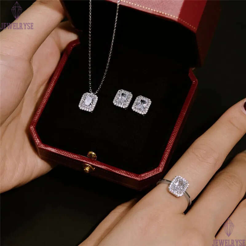 luxury 3pcs/set wedding designer jewelry set for woman diamond snake necklace earring ring 925 sterling silver womens 5A zirconia engagement rings ear