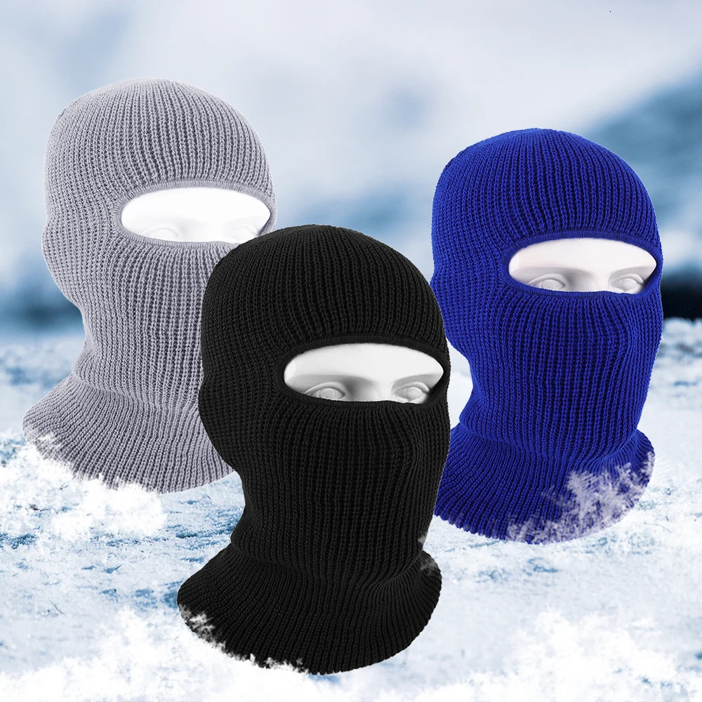 Motorcycle Windproof Full Face Knit Hats Custom SkiMask Men Warm Wool Balaclava embroidery Winter hats Knitted 1/3Holes Ski Mask 251128