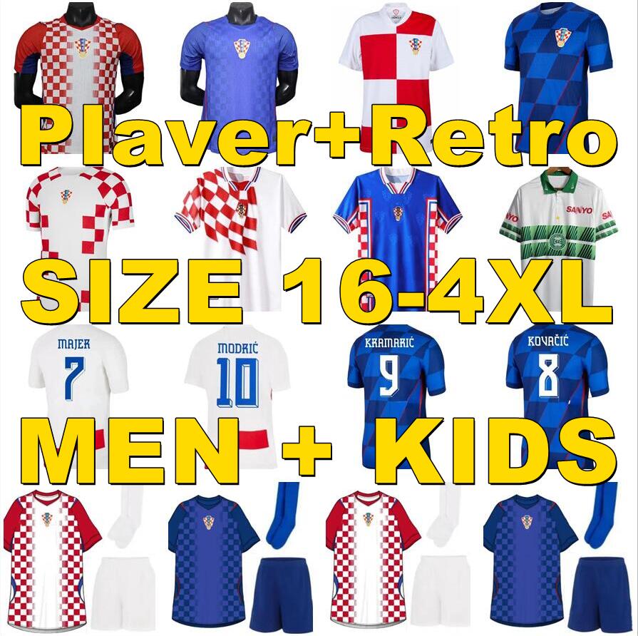 Croatia 2026 Soccer Jerseys Player Fans version 24 25 26 27 MEN KIDS KIT MODRIC MAJER Croatie 2026 GVARDIOL KOVACIC SUKER 1997 1998 2002 Croacia Retro Football Shirts