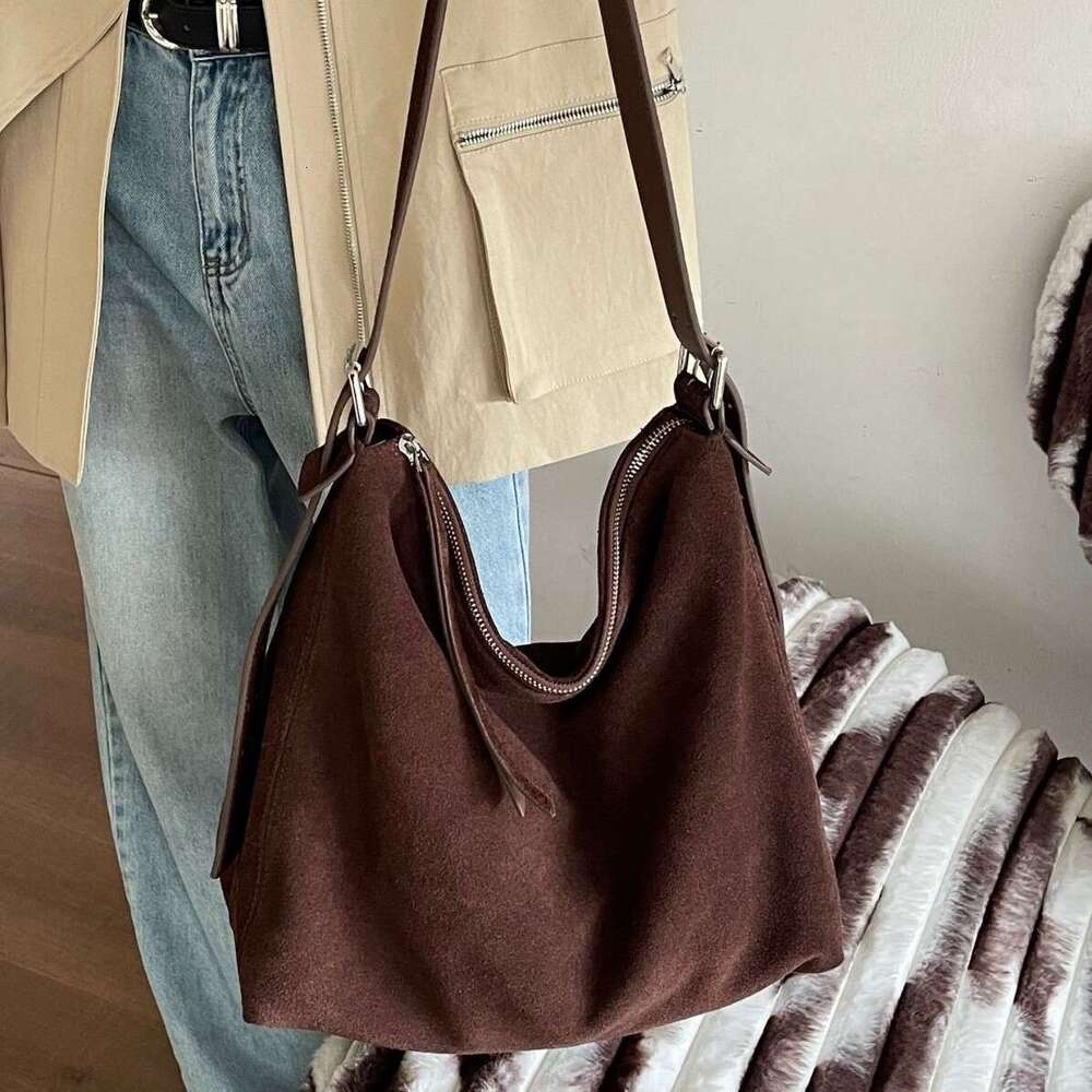Luxury Bag Designer Shoulder Bags Totes Hobo New Suede Tote Large Capacity Casual Genuine Leather Women S Korean Fashion Single Crossbody Bag