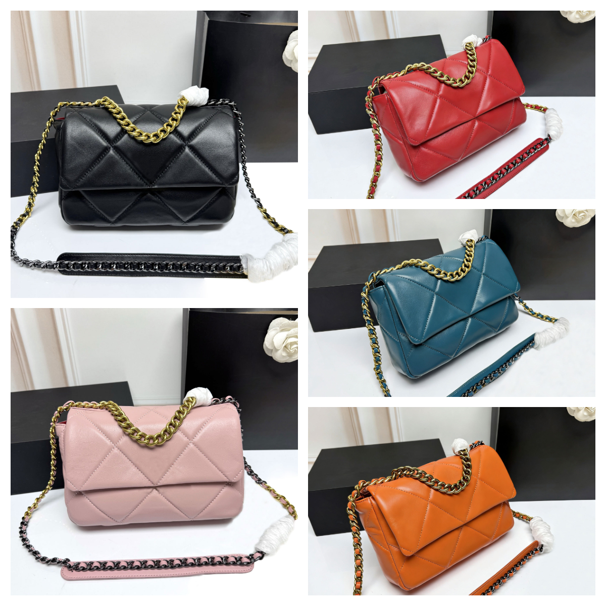 High quality Classic Flap Bag Designer Bag 19 Chain Bag Shoulder Bag Luxury WOC Bag 26cm Lambskin Wallet Gold Silver Colorway Crossbody Bag Messenger Bag