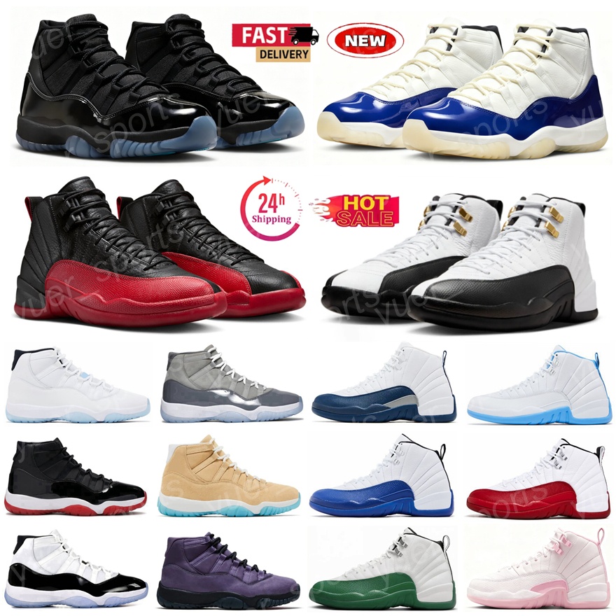 Designer Mens 11 11s 12 12s 13 13s 1 1s Basketball Shoes Legend Blue Cool Grey Bred Midnight Navy Space Jam Taxi Black Cat Hyper Royal UNC Sports Women Trainers Size 13