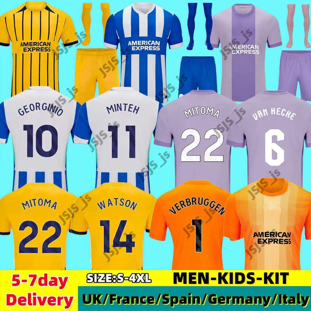 2025 Brighton 25 26 SOCCER JERSEYS home away HINSHELWOOD GRUDA 8 ADINGRA MINTEH 17 PEDRO MITOMA 22 MAN FAN KIDS JERSEY FOOTBALL SHIRTS set THIRD 3R