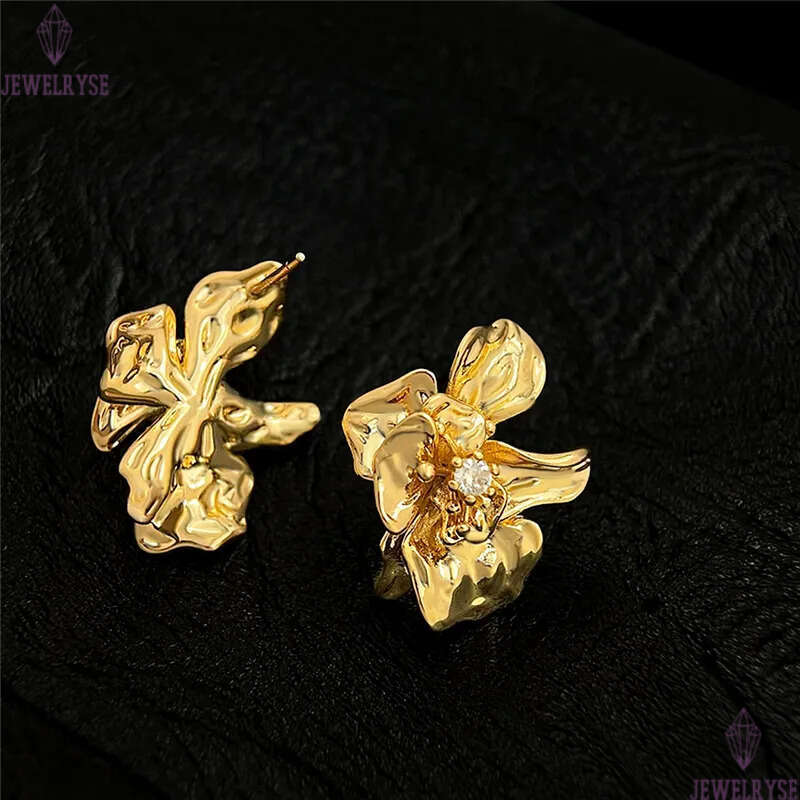 AAA cubic zirconia 18k gold flower CZ stud earring designer for woman home travel fashion earrings ear clip jewelry S925 silver needle daily outfit wo