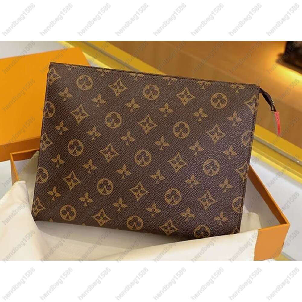 26cm N47542 Clutch Bags Toiletry Pouch Handbags Purses Men Wallet Women Leather Handbag Shoulder Bag Wallets Card Holder Chain Key Pou with DustBags A10+