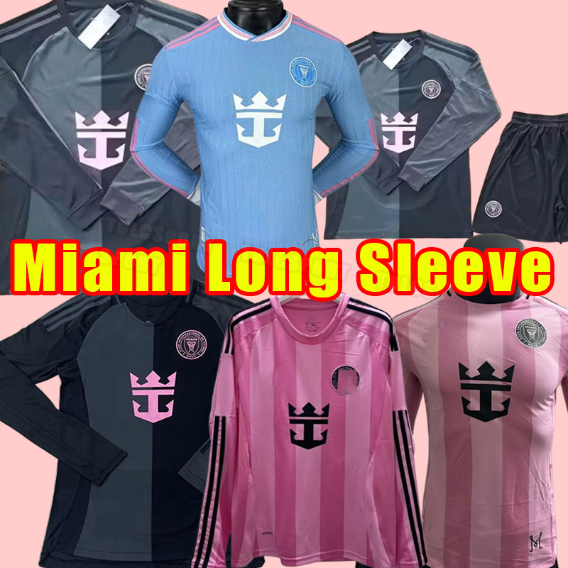 Long sleeve Inters Miami Soccer Jerseys 2025 2026 CF MESSIS Matuidi MARTINEZ CAMPANA YEDLIN BECKHAMS 25 26 football shirt Miami home away MESSIs fans player version