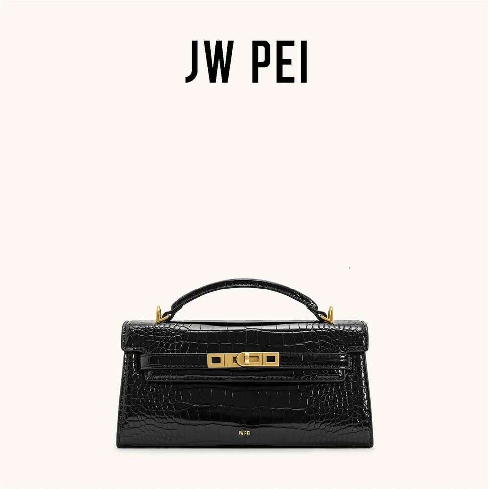 JW PEI Top Handle Crocodile Embossed Genuine Leather Tote Shoulder Crossbody Bag for Women New Luxury Designer Handbags