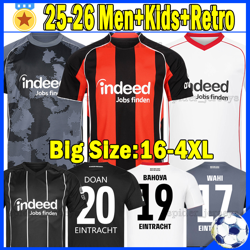 XXXL 4XL 25 26 FrankfurtS Soccer Jerseys Eintracht DOAN BAHOYA UZUN BURKARDT Football Shirt Retro 1995 1999 WAHI BATSHUAYI KNAUFF 2025 2026 Men Uniforms kids kits set