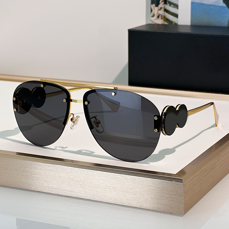 Designer Sunglasses For Men Women Vintage Metal Rimless Pilot Eyewear 2250 Luxury Sunglasses Outdoor Goggles UV400 Glasses With Box