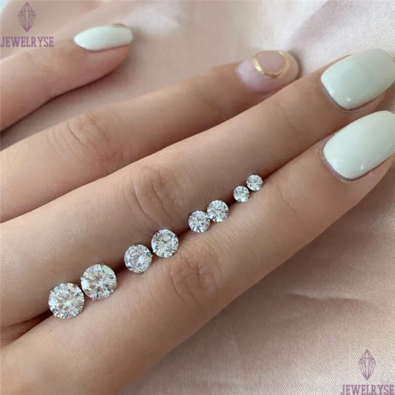 luxury designer earring for woman 3-6mm round diamond 925 sterling silver 5A zirconia white 18k gold womens back stud earrings jewelry accessories fri