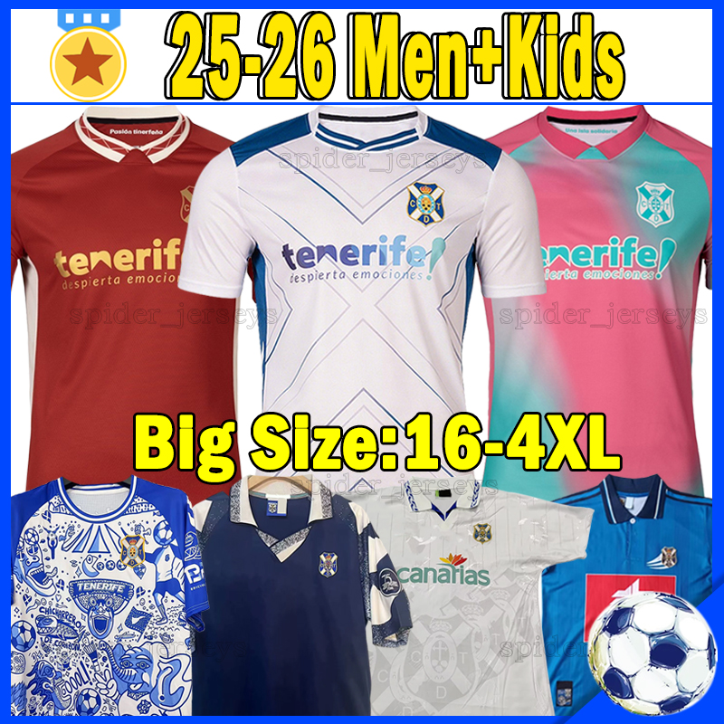 XXXL 4XL 25 26 CD TenErIfes Soccer Jerseys Retro 1995 97 99 Tete DE MIGUEL NACHO GIL Chicharreros ENRIC GALLEGO Football Shirts Insulares ALVARO Men Uniforms kids kits