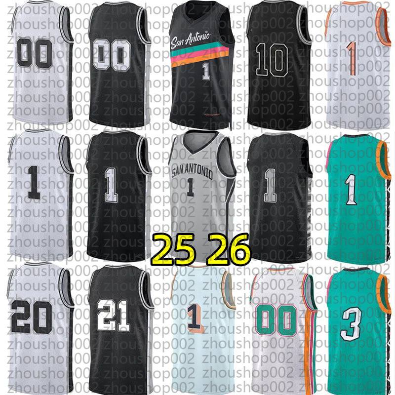 1 Victor Wembanyama San Anton Spur Basketball Jerseys De Aaron Fox Dylan Harper Stephon Castle Devin Vassell Jeremy Sochan Carter Bryant Johnson Jersey City Jersey