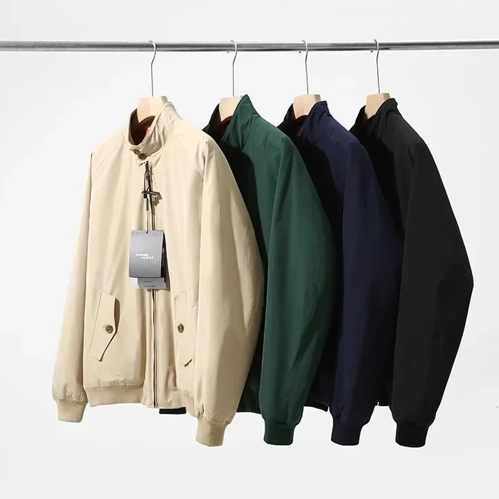 Autumn Style Harlington Retro British Pilot Jacket Mens Loose Pure Color Stand Collar ThreeProof Outerwear Trendy 251129