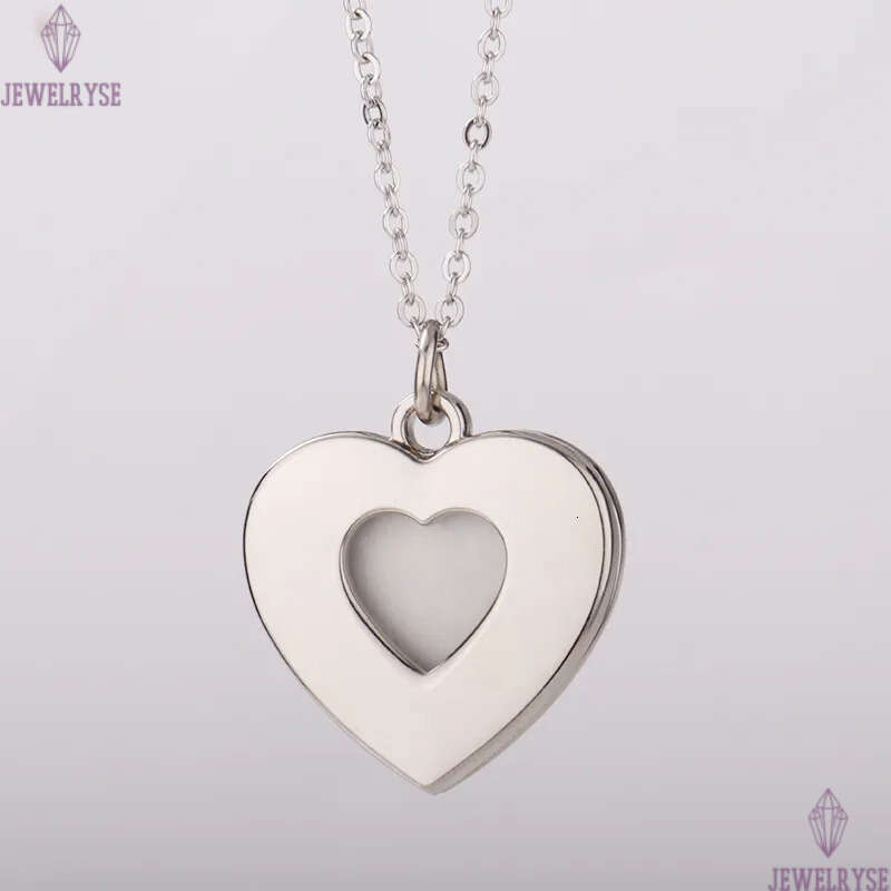 Fashion Thermal Transter Sublimation Blank Necklace Heart Love Pendants Necklaces DIY Silver Valentines Day Gift Lovers Designer Jewelry For Women Men
