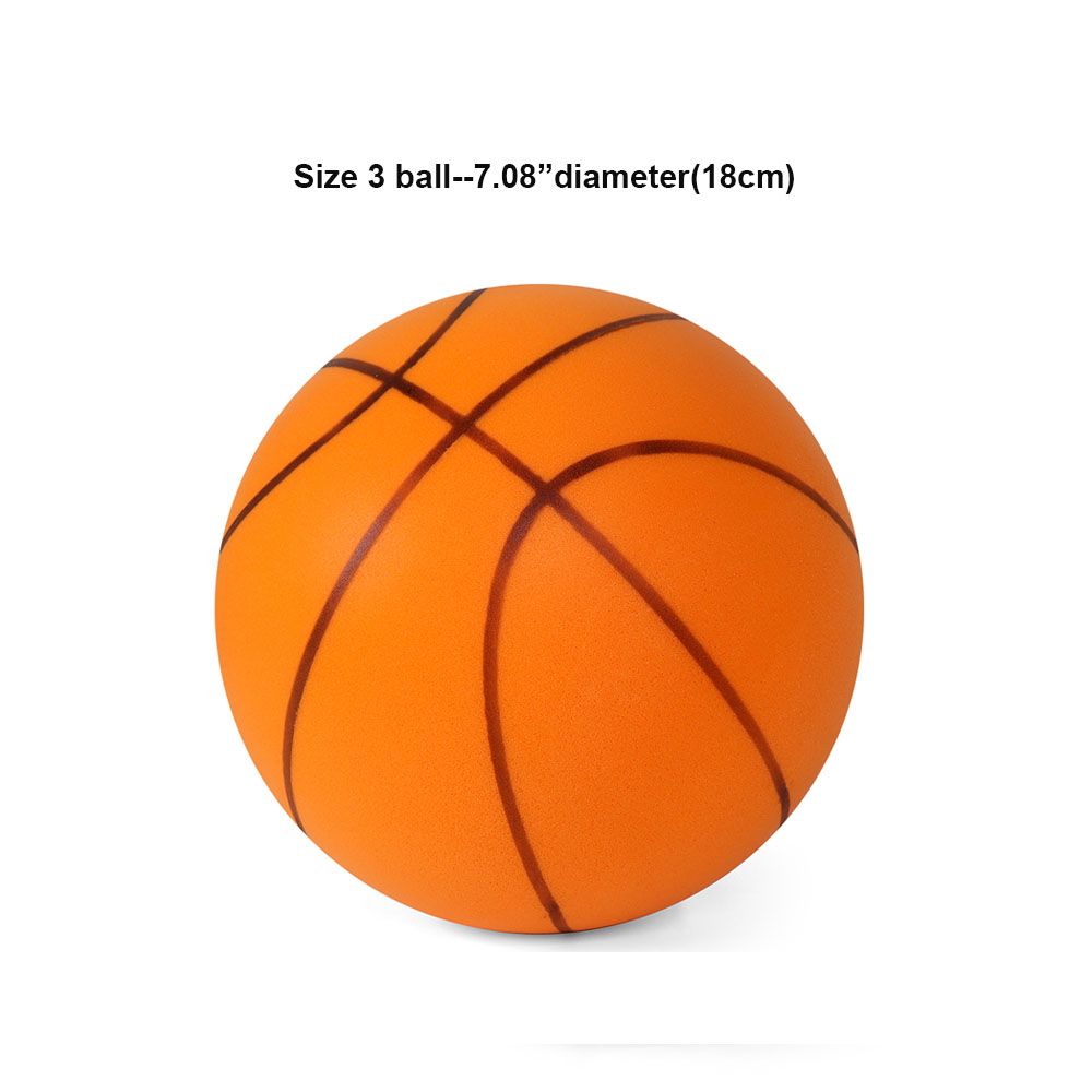 Indoor Silent Foam Basketball for Kids - No Noise Bouncy Squeezable Mute Ball Lightweight Sports Toy