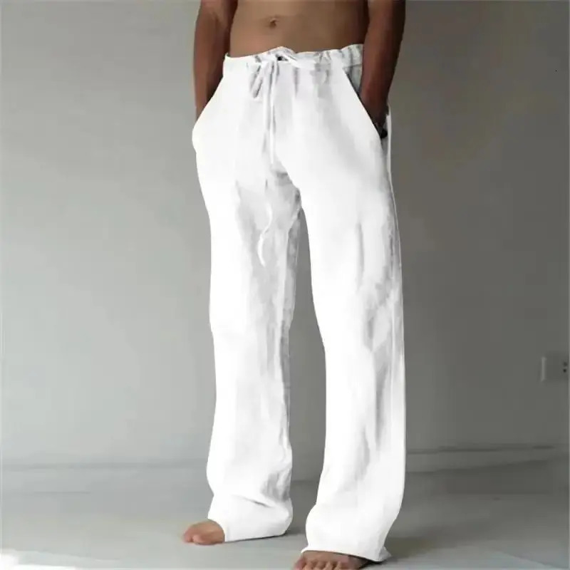summer spring Mens Cotton Linen Pants Male Autumn Breathable Solid Color Linen Trousers Fitness Streetwear S-3XL 251202CJ