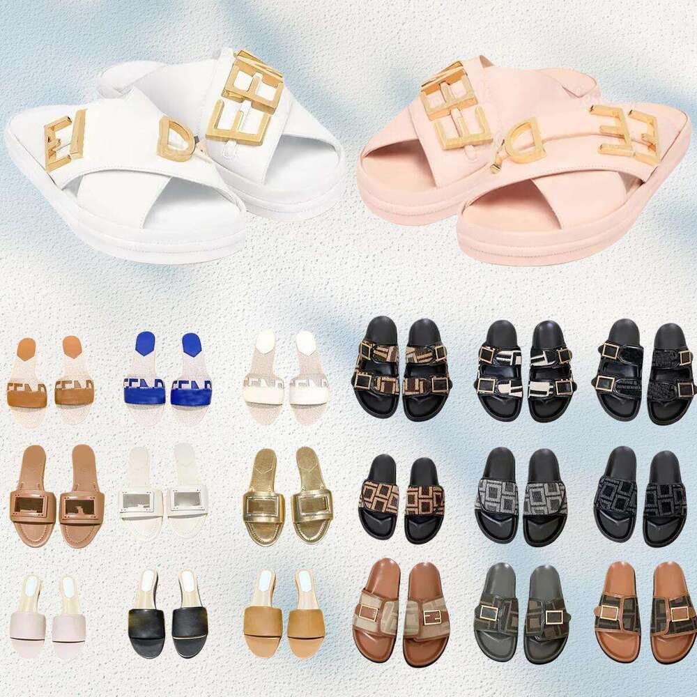 Dhgate luxury pool slide Designer flat shoe womens summer beach Feel sandal man white leather canvas dress sandale outdoor slippers sliders mule walk casual shoes