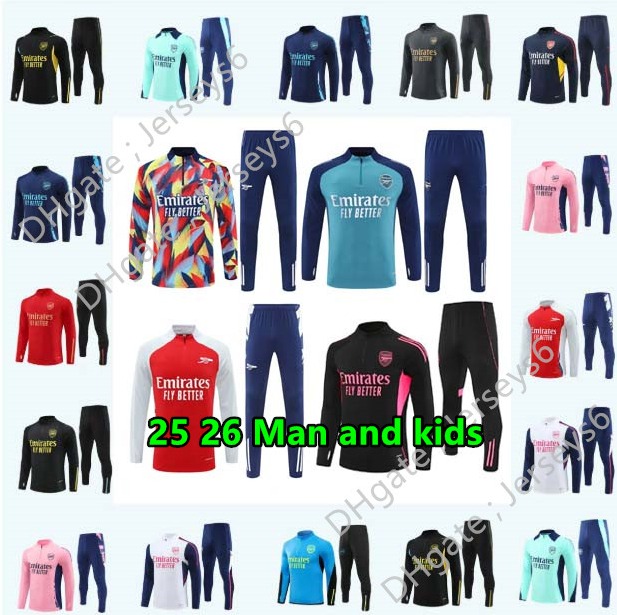 2025 26 Arsenale tracksuit sets Men kids soccer football Half pulled Long Sleeve soccer football Gunners training suit survetement foot chandal jogging kits