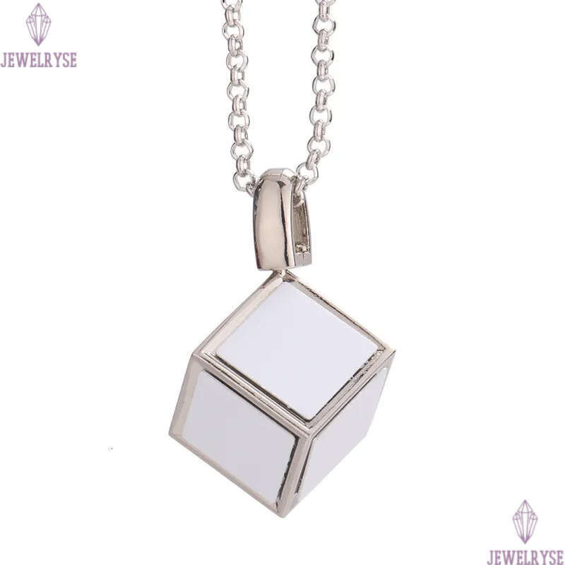 DIY sublimation blank gold designer jewelry thermal transter silver square mens necklace woman Photo Frame Pendant Necklaces Family Anniversary Gift