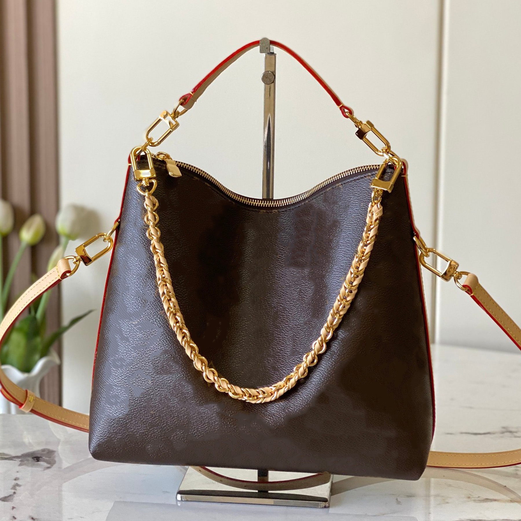 New 10A Multipass Shoulder Bag Luxury Designer Coated Canvas Genuine Leather Crossbody Bag Textile Lining Handbag Gold Hardware Tote Bag Removable Strap Clutch Bag