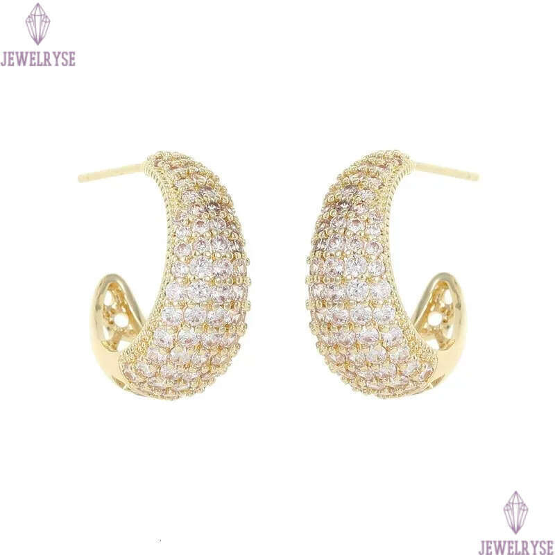 Luxury CZ Hoop Designer Earring for Woman Accessories Party AAA Cubic Zirconia Pink Circle Copper 18k Gold Diamond Bridal Wedding Earrings Women Jewel