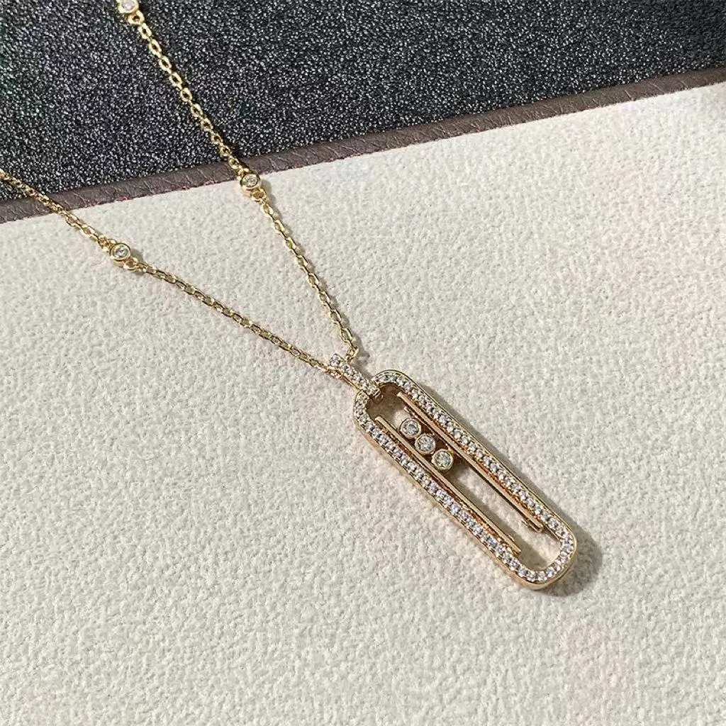 classics three diamond necklace designer 3 color pendant designerdiamond necklace three diamond mobile K gold necklace women custom pendant collarbone chain