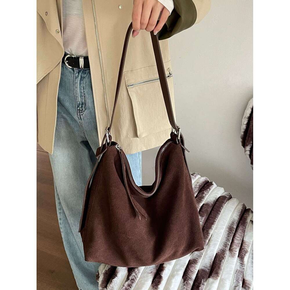 Luxury Bag Designer Shoulder Bags Totes Hobo New Suede Tote Large Capacity Casual Genuine Leather Women S Korean Fashion Single Crossbody Bag