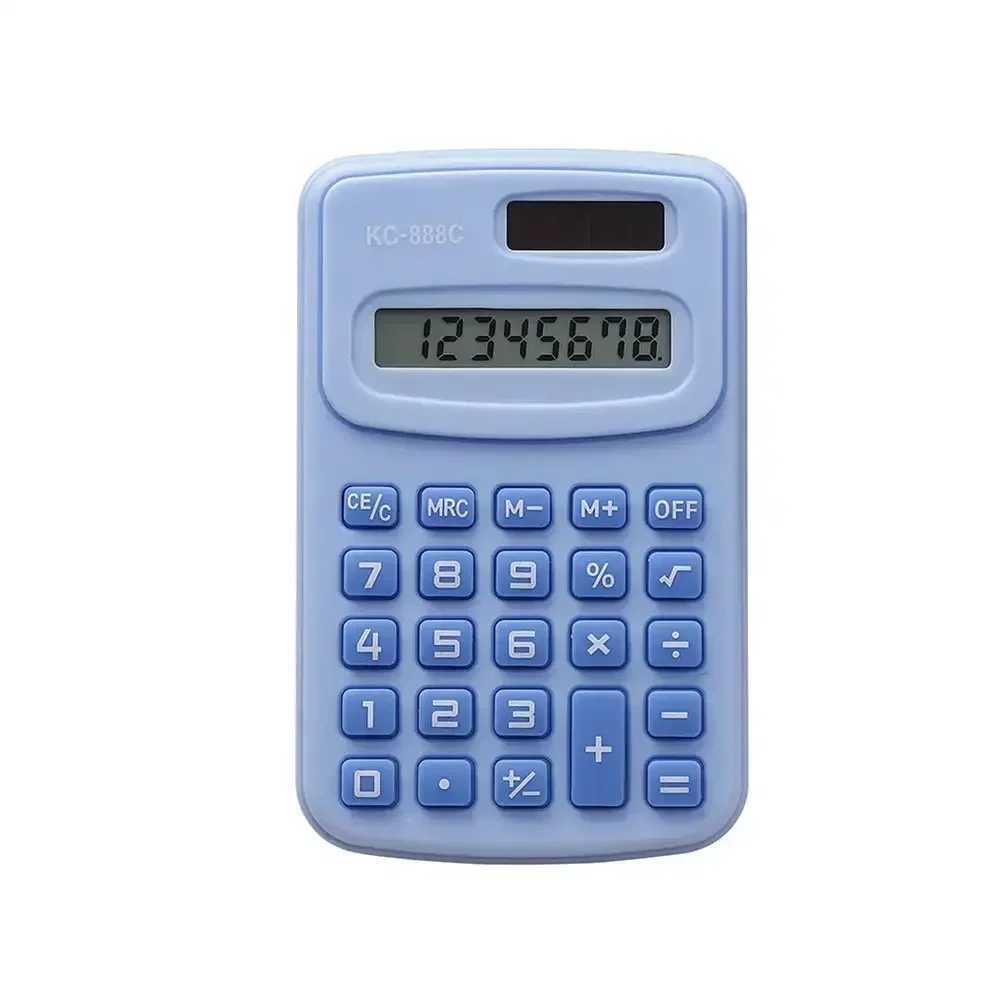 Small Solar Calcator Portable Calcator Cute 8 Digits LCD Electronic He Off Calcator for Kid Primary School Calcator H251208