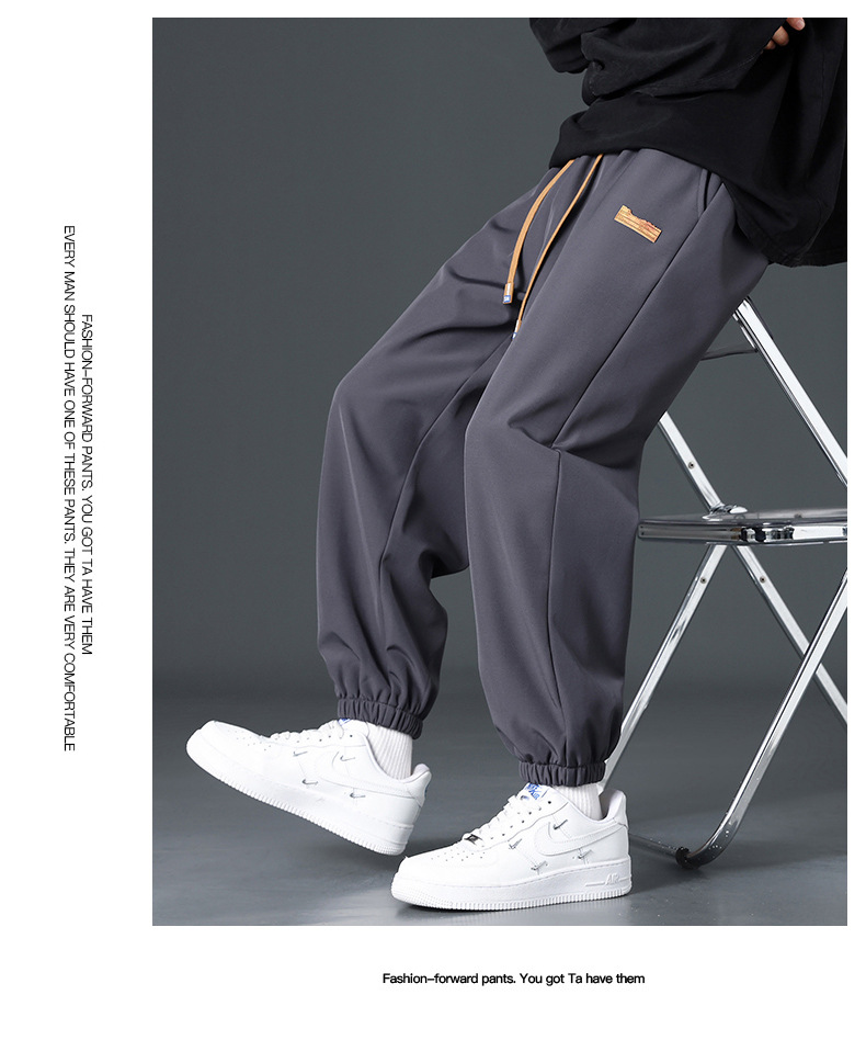Men's Fleece-Lined Thickened Pants: Warm Cuffed Cotton Sweatpants, Loose-Fit Winter Sports Casual Long Trousers for Autumn & Winter