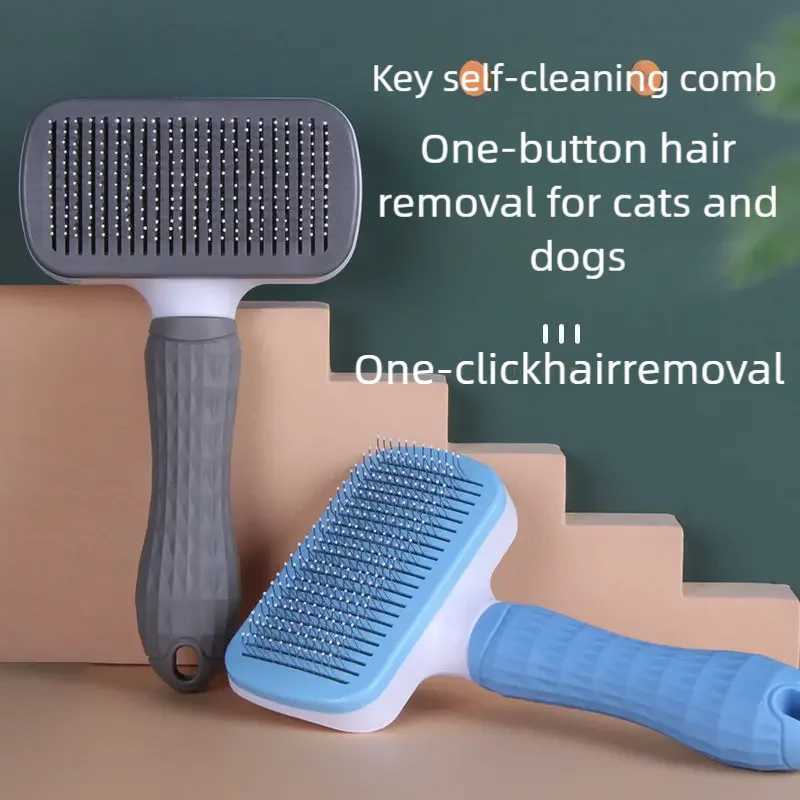 Pet Grooming Brush Stainless Steel Dog Hair Brush Cat Comb For Long Short Hair Dogs Cats Effective Shedding Pet Care Accessories M251208