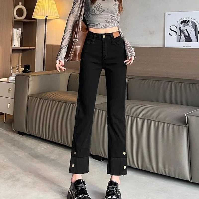 Woman Jeans High Waist Straight Leg Denim Pants for Women Fitted Vintage Chic and Elegant Unique 90s Teenagers Vibrant TrousersT251208