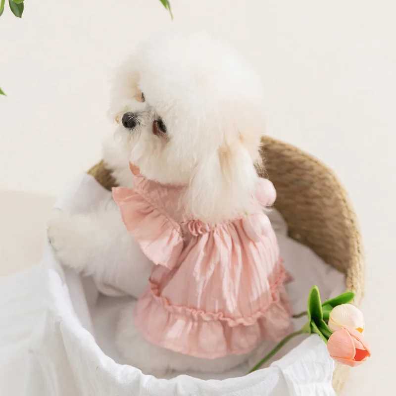 Summer Pet Tulip Pleated Dress Pet Clothing Dog Cat Princess Style Dresses Small Medium Puppy Bichon Teddy Bear Pet Clothes M251208