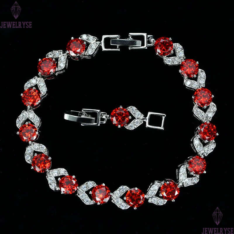 charm colorful diamond tennis bracelet designer for woman copper round yellow blue AAA zirconia crystal silver luxury bracelets womens fashion jewelry