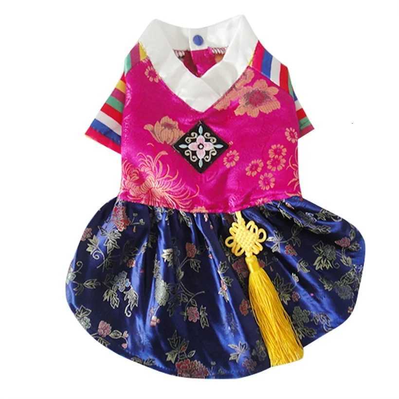 New Korea ClassicTraditional Embroidery Hanbok Style Pet Dogs Dress Small Dogs Cothing Puppy Jacket M251208