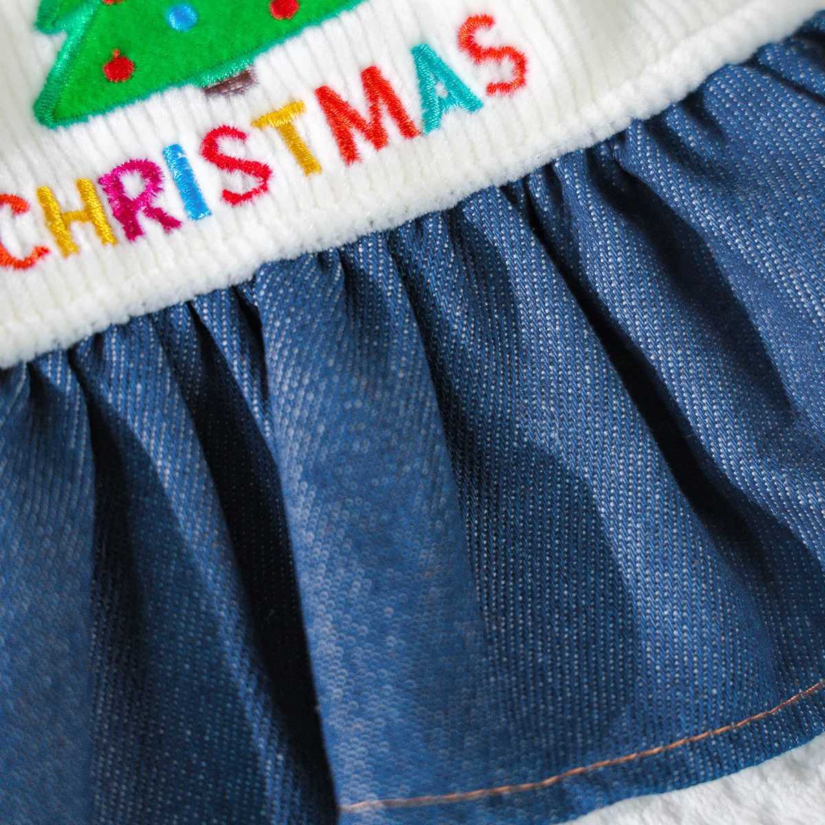 1Pc Happy Christmas Dress - White Christmas Tree Pet Dress Cat Dog Autumn Winter Christmas Dress M251208