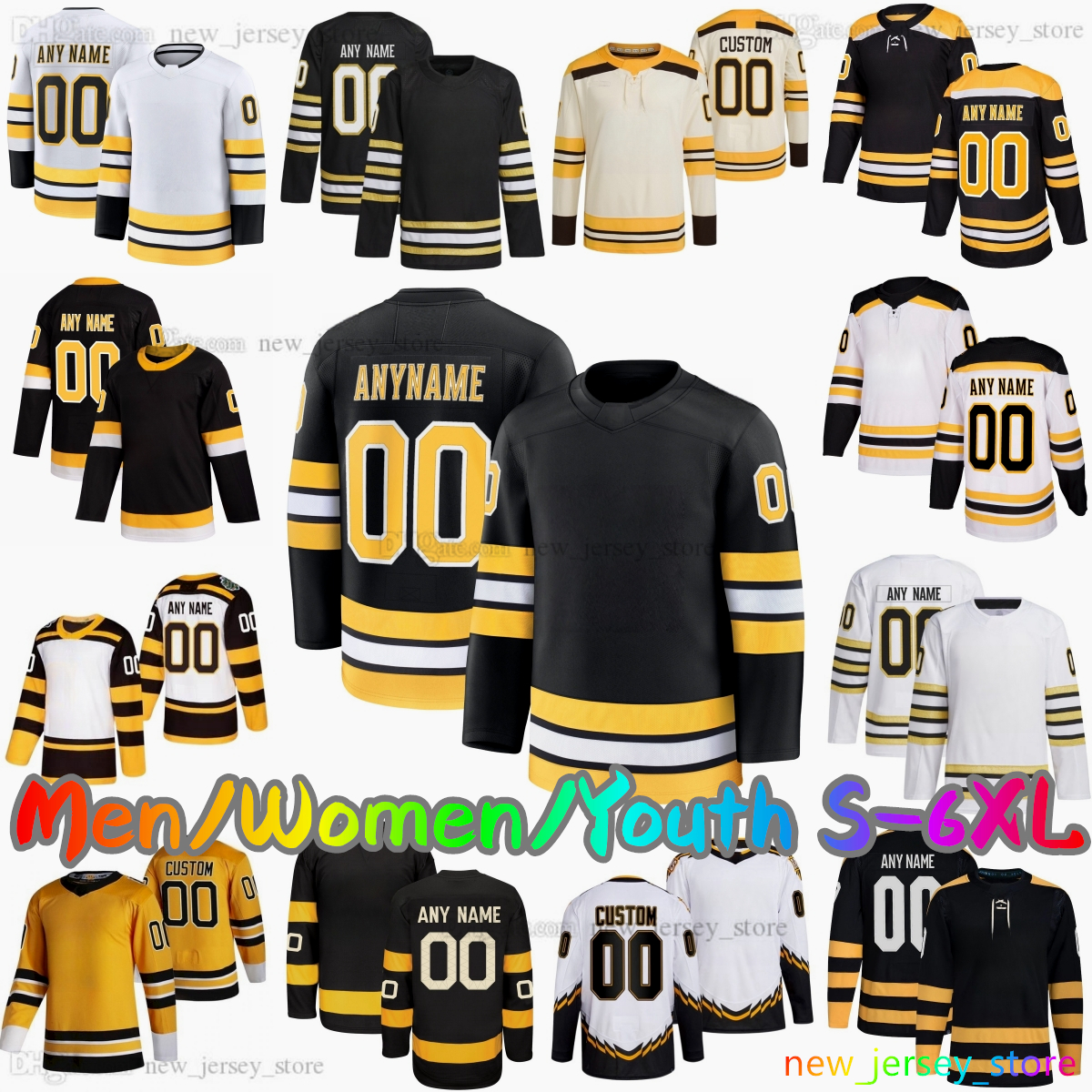 2025-26 Custom S-6XL 88 David Pastrnak Ice Hockey Jersey 73 Charlie McAvoy 63 Brad Marchand 1 Jeremy Swayman 27 Lindholm 6 Lohrei 52 Kuraly 84 Jeannot Stitched Jerseys