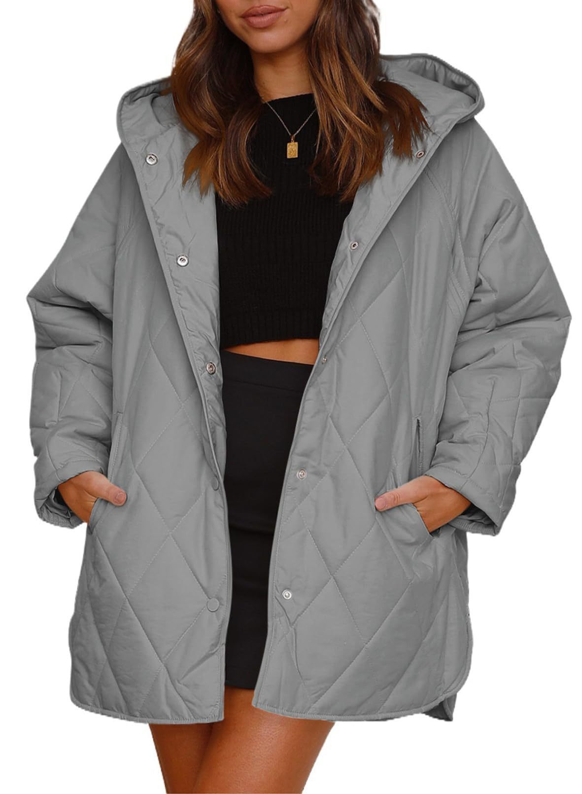 ins2025 Womens Winter Coat Casual Diamond Quilted Hooded Lightweight Jacket for Women 231031