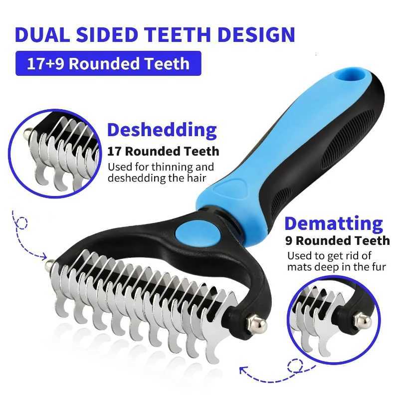 Professional Pet Deshedding Brush Dog Hair Remover Pet Fur Knot Cutter Puppy Cat Comb Brushes Dogs Grooming Shedding Supplies M251208 - view 3