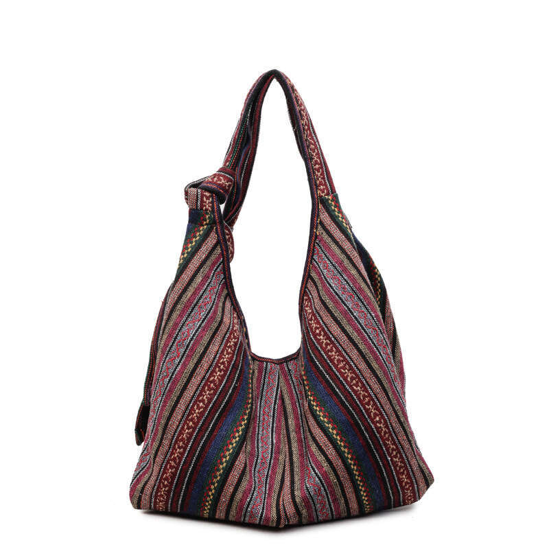 Trendy Tote Large Capacity Women's High-end Luxury Canvas Fashion Simple Commuter Striped Shoulder Bag