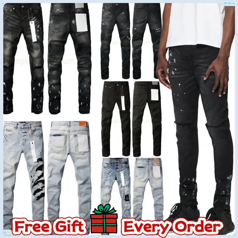 Designer purples Jean For Mens jeans letters Designer Pants Denim Trousers Mens purples brands jeans High Quality Straight Retro Ripped Biker Motorcycle Jean