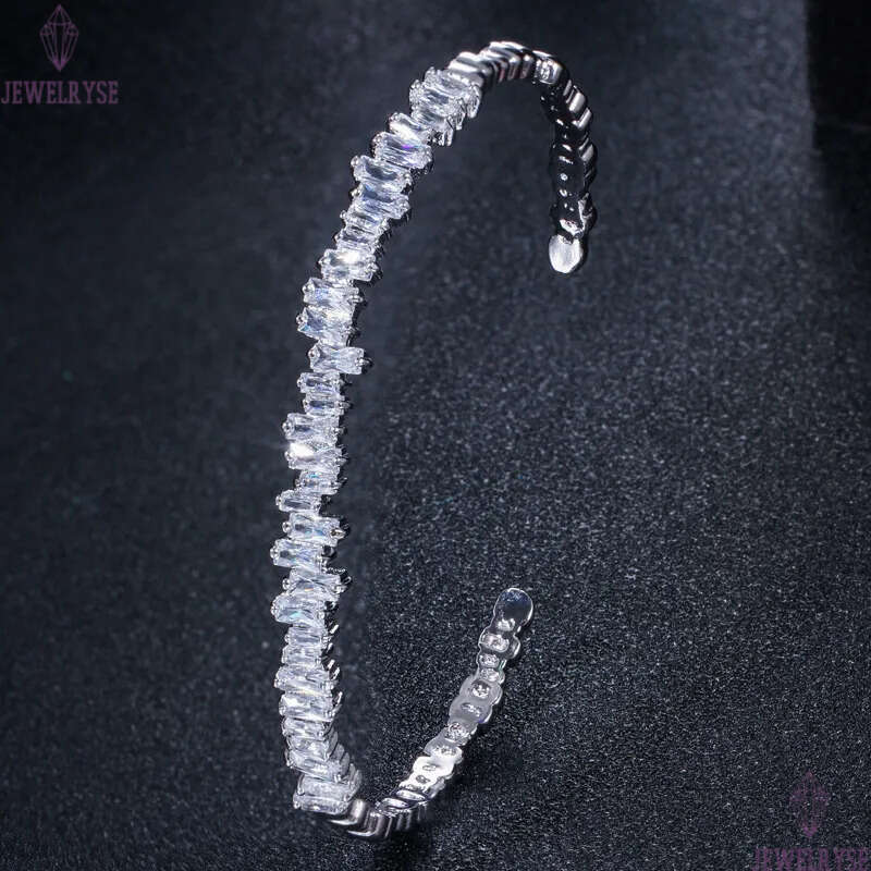 Cubic Zirconia Cuff designer Opening Adjustable bracelet Luxury Fashion Copper Rose Gold Silver Irregularity Bracelets jewelry For Women Friend Gift