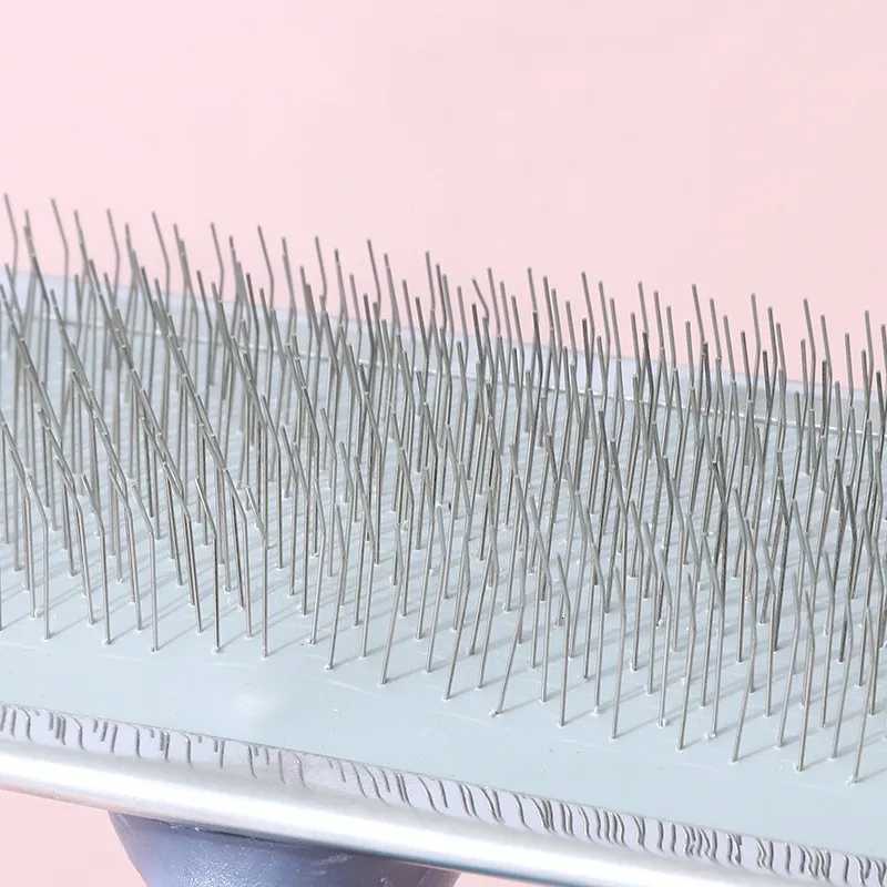 Cat Comb Silicone Cat Brush Massage Stainless Steel Combs for Cats Pet Grooming Comfortable Handle Dog Brush M251208 - view 7