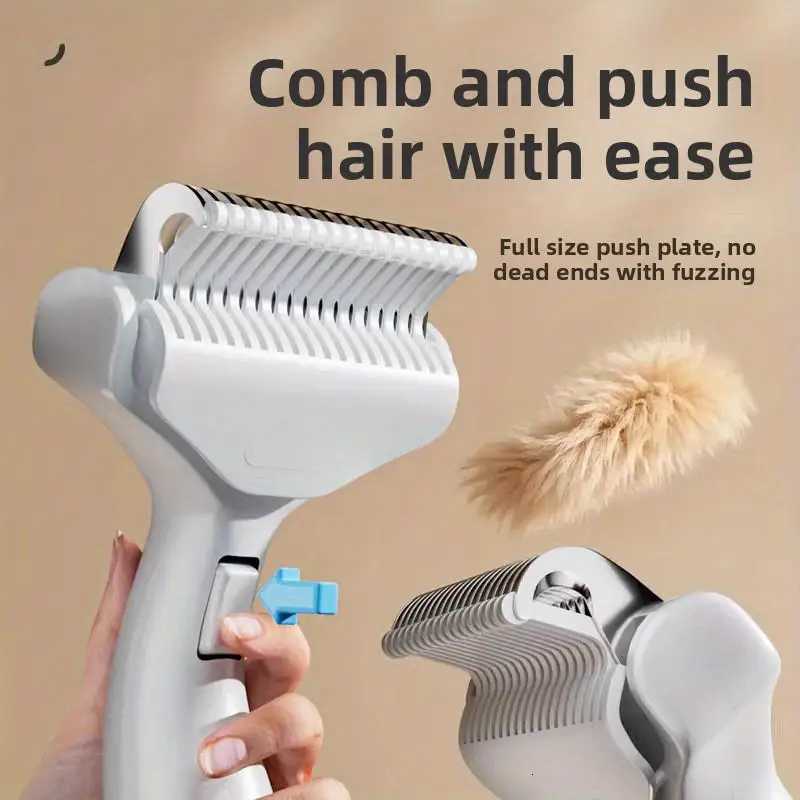 Floating Stainless Steel Dog Hair Removal Brush For Long Hair Breeds Puppy Cat Comb Pet Grooming Products Curved Design M251208 - view 4