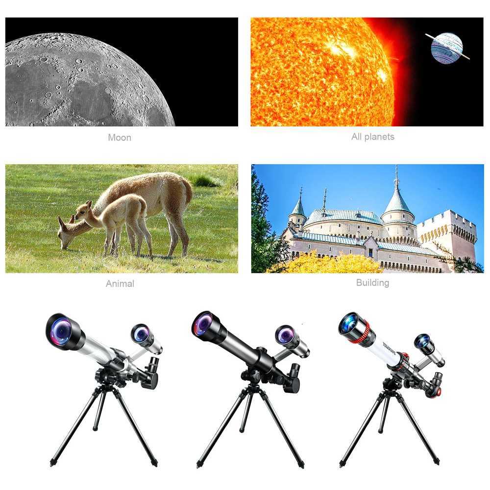 Outdoor Telescope High Clear Astronical Refracting Telescope Science Teaching Toy with 20X 30X 40X Magnification Eyepieces C251208